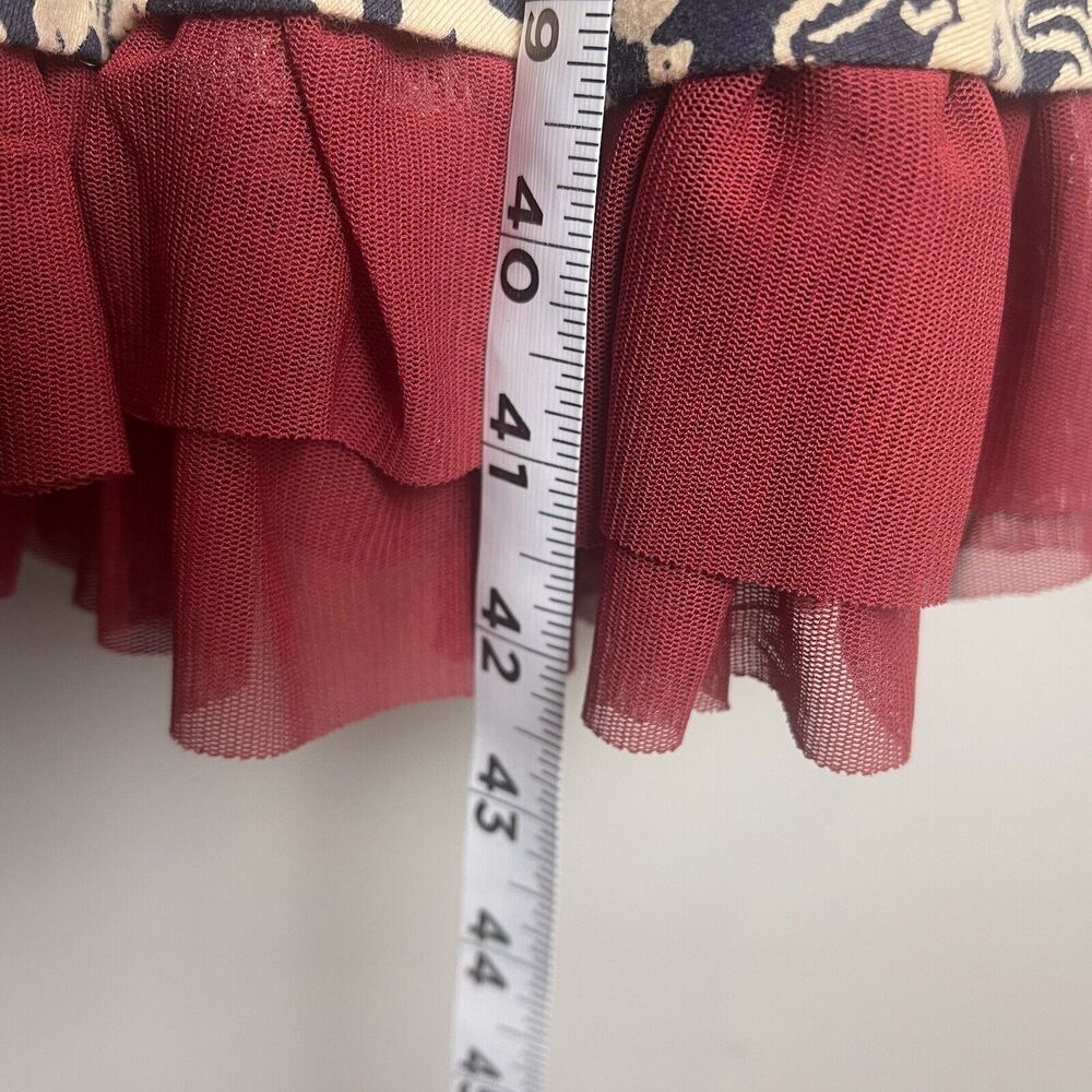Effie's Heart Navy and Cream Floral Midi Dress with Red Trim - Picture 15 of 15